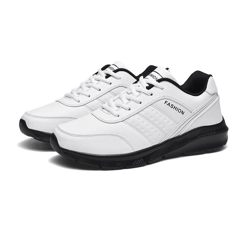 Мягкие кожаные кроссовки мужские легкие Роскошные брендовые на шнуровке