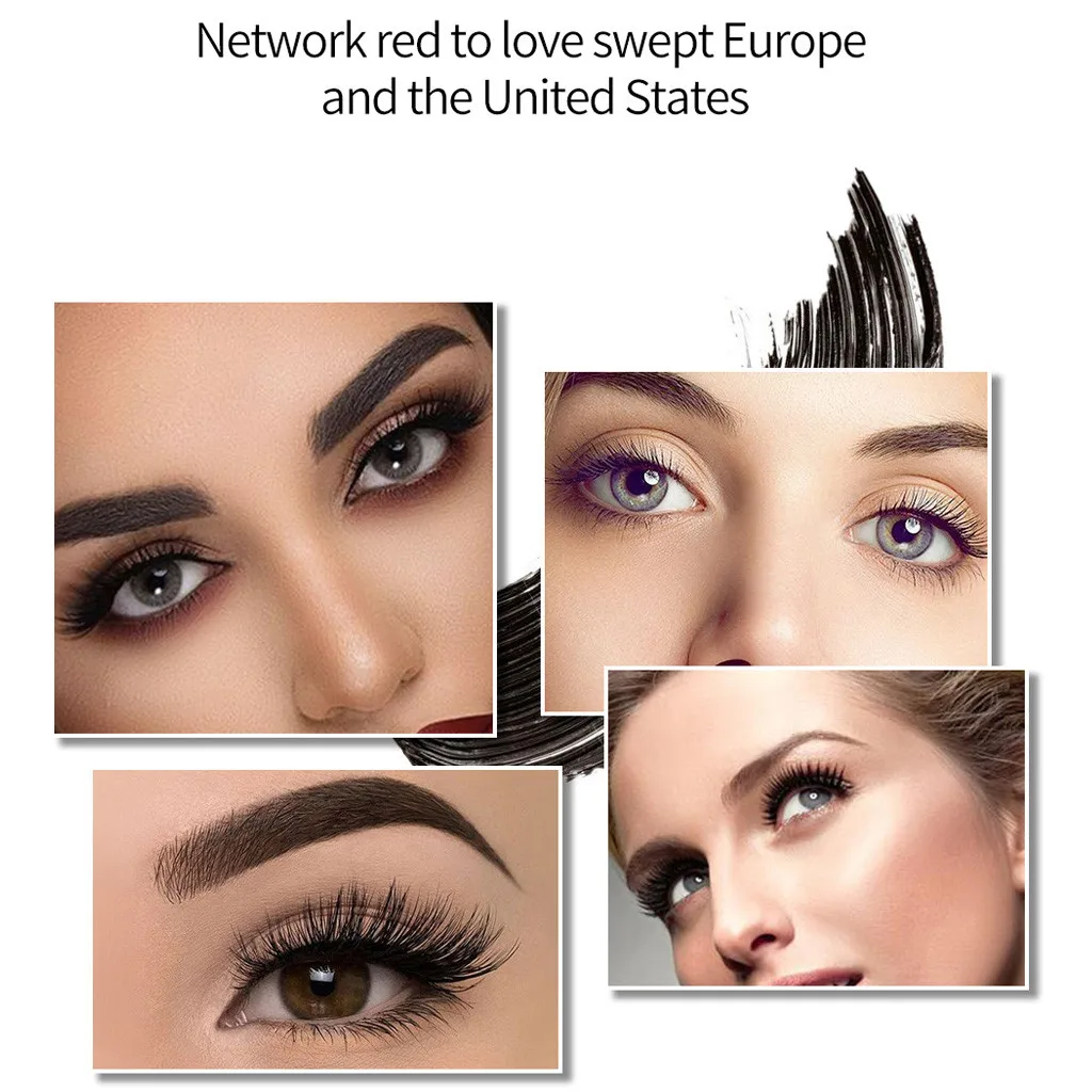 4D волокна тушь для ресниц длинные черные ресницы наращивания Водонепроницаемый