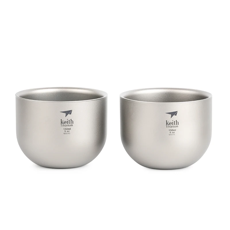 two pcs Keith титановая чашка с двойными стенками для сока, чая, пива, воды, небьющаяся Штабелируемая пинта, чашка для сока, кружка для кофе, чашка для напитков - Цвет: two pcs
