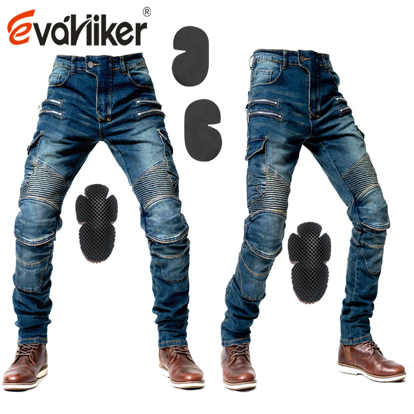 Новинка 2021 мотоциклетные брюки на молнии с карманами мужские джинсы защитное