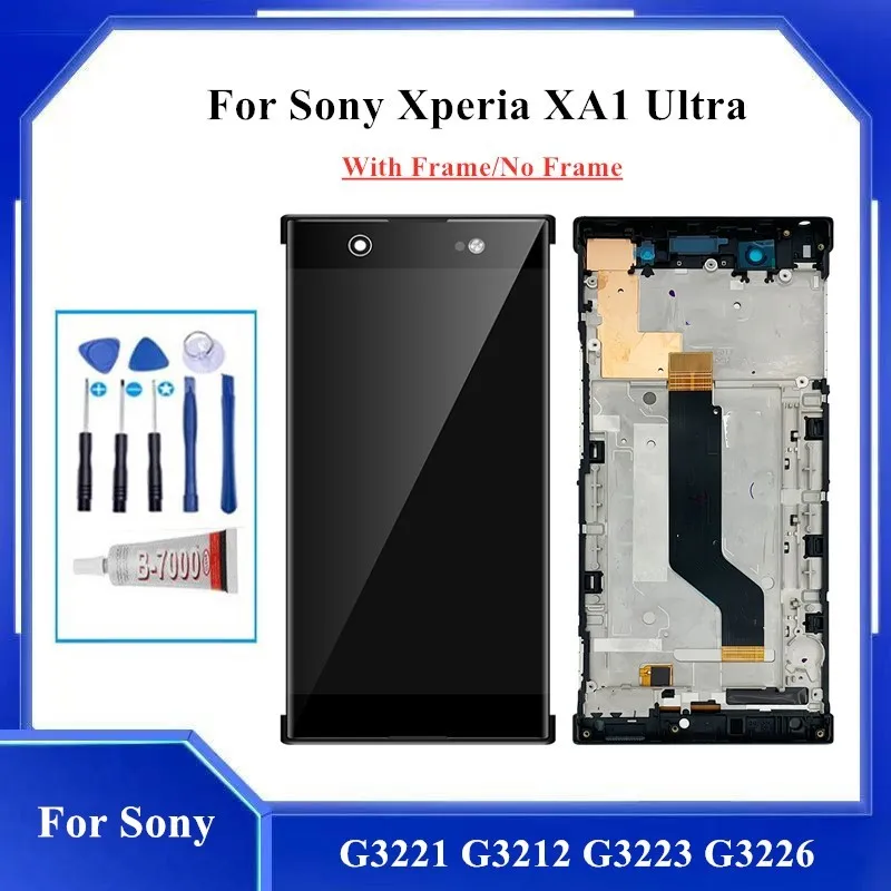ЖК-экран с рамкой для Sony Xperia XA1 Ultra, экран в сборе с рамкой для Sony C7, G3221, G3223, G3212, G3226, сменный сенсорный дигитайзер