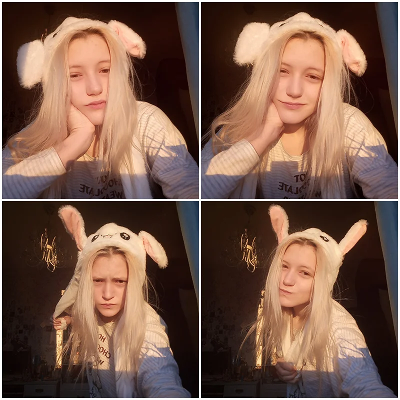 Шапка с заячьими ушками зимние женские шапки для детей/подростков/мужчин