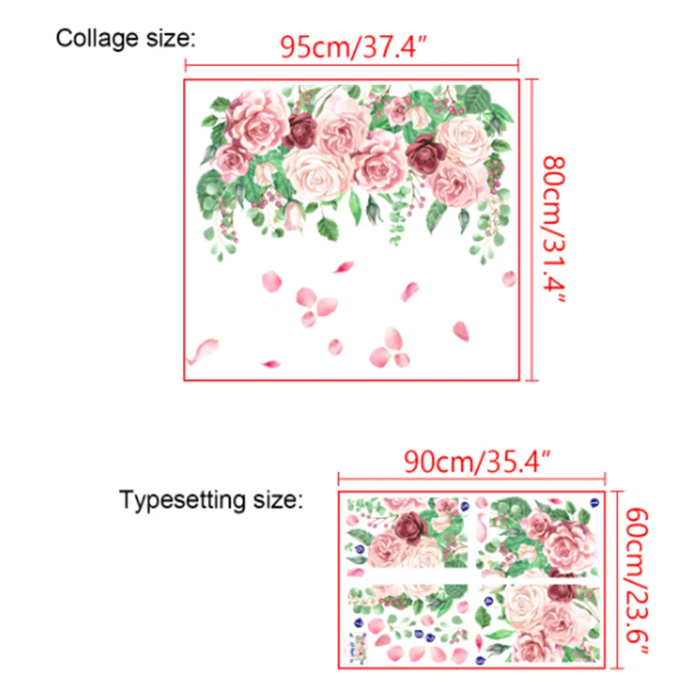 

Flowers Wall Stickers Art Home Decor Wallpaper Removable vinyl wall decals for kids living room decorations