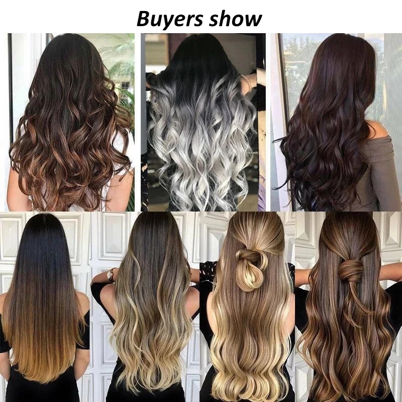 

WERD 6Pcs/Set 22" Hairpiece 140G Straight 16 Clips In False Styling Hair Synthetic Clip In Hair Extensions Heat Resistant