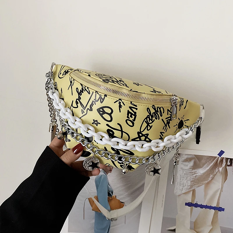 

с доставкой Luxury Women's 2022 High Quality Waist Bag Thick Chain Shoulder Crossbody Chest Bag Female Designer Brand Handbag