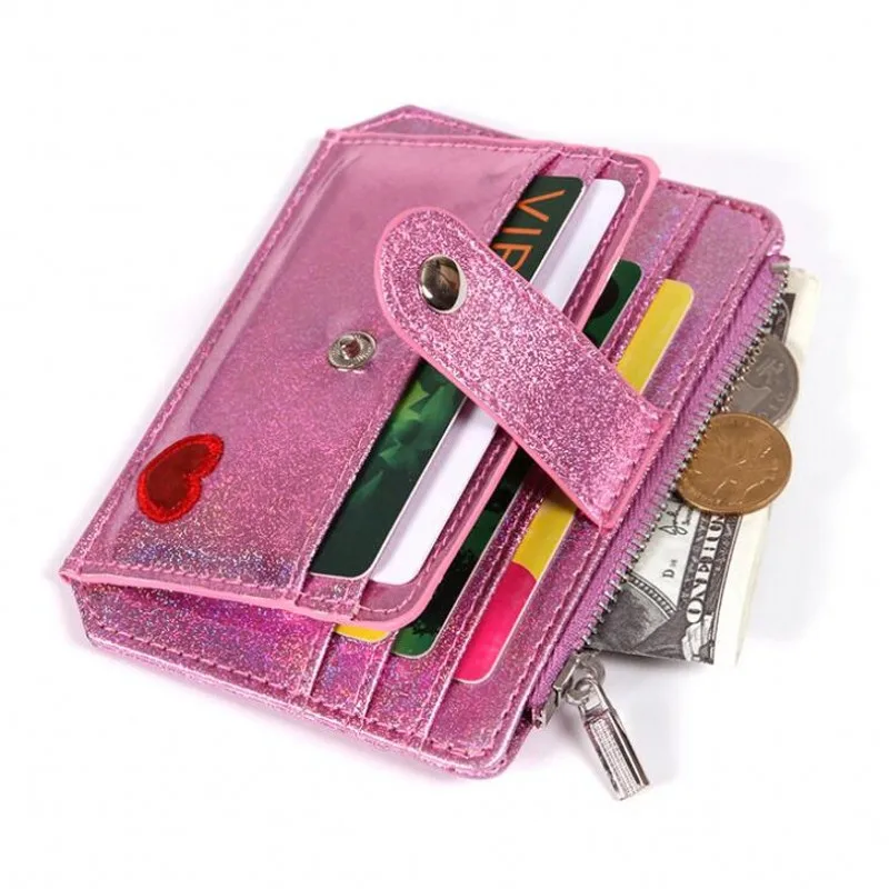 

New Women Laser Small Wallets Ladies Leather Letter Purse Short arrival Unisex Coin Bag Women's Zipper Card Money Simple Wallet