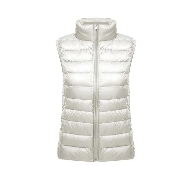 

Spring Autumn Women 90% White Duck Down Vest Waistcoat Soft Warm Thin Ultra Light Waistcoat Jacket Female Brand Vest Coat