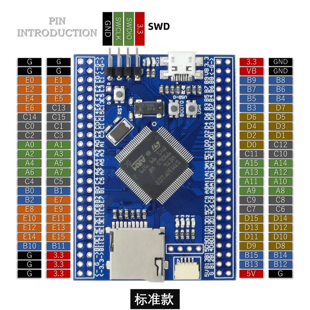 Системная плата STM32F103VET6 STM32F103VE макетная демонстрационная минимальная системная