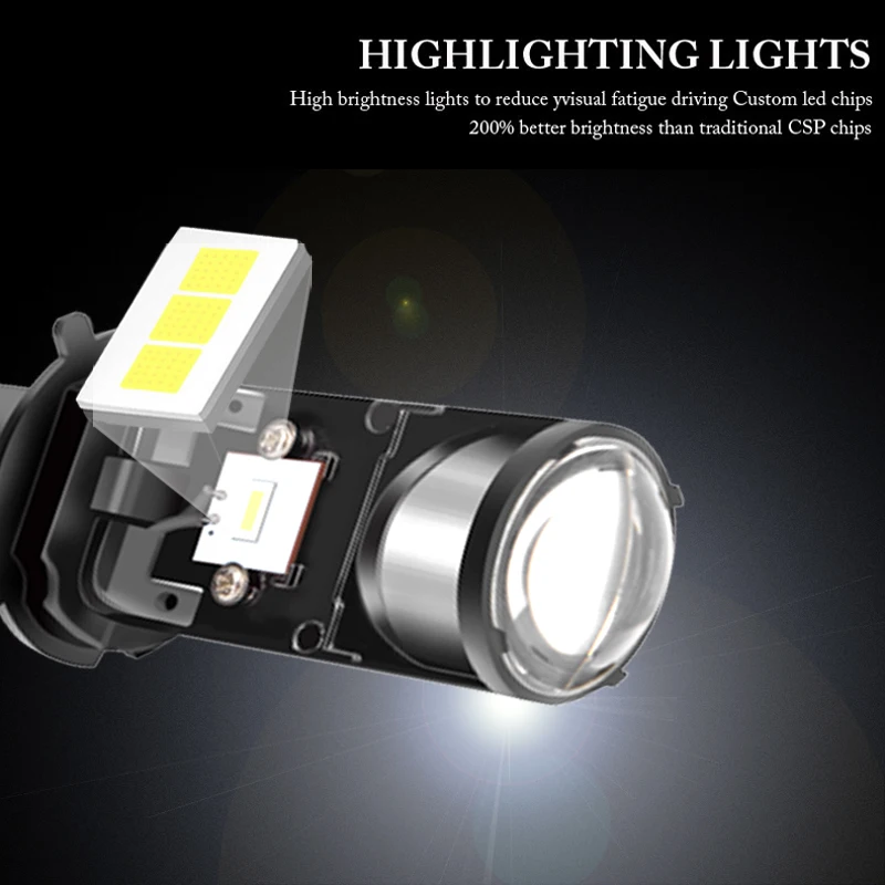 YOTONLIGHT Mini H4 Led Bi проектор линзы для фар супер 20000lm автомобильные лампы 4300k Canbus 90W Hi/Lo