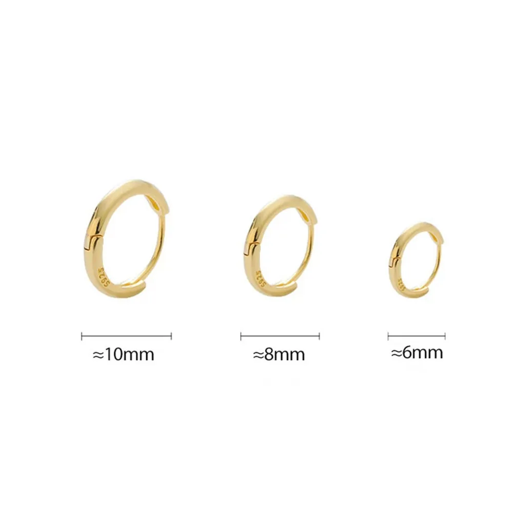 

1 Pair Minimalist Huggie Hoop Earrings Ear Buckle For Women Girl Gold Tiny Round Earrings 6mm/8mm/10mm/12mm
