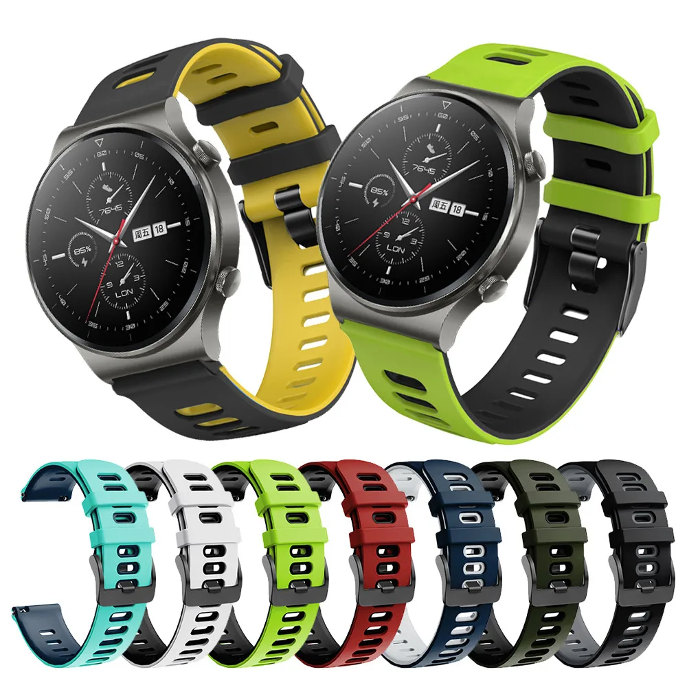 Ремешок силиконовый для Huawei Watch GT 2 Pro спортивный браслет наручных часов GT2 46 мм и 2e