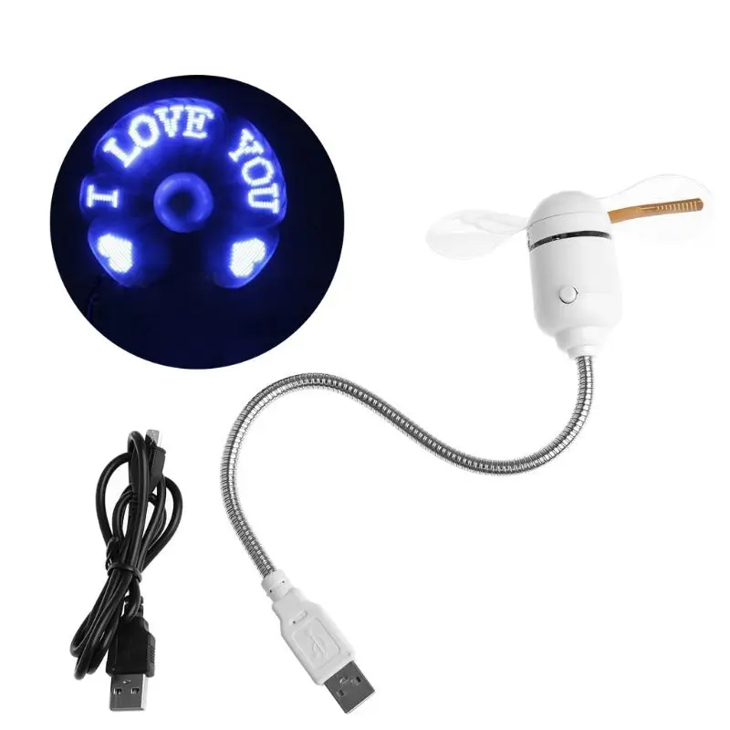 

USB LED Light Flexible Fan Cooling DIY Program Editable Message For PC Laptop Dropshipping