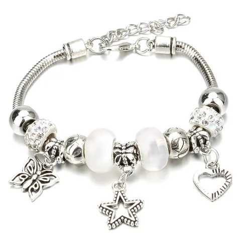 Браслет с бусинами из глины, 6 цветов