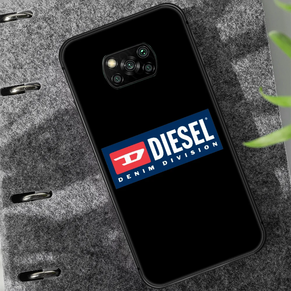 

Italian fashion brand Diesel Phone case Cover Hull For Xiaomi Mi A2 A3 8 9 9T Note 10 Se Lite Pro black Cover Trend Back