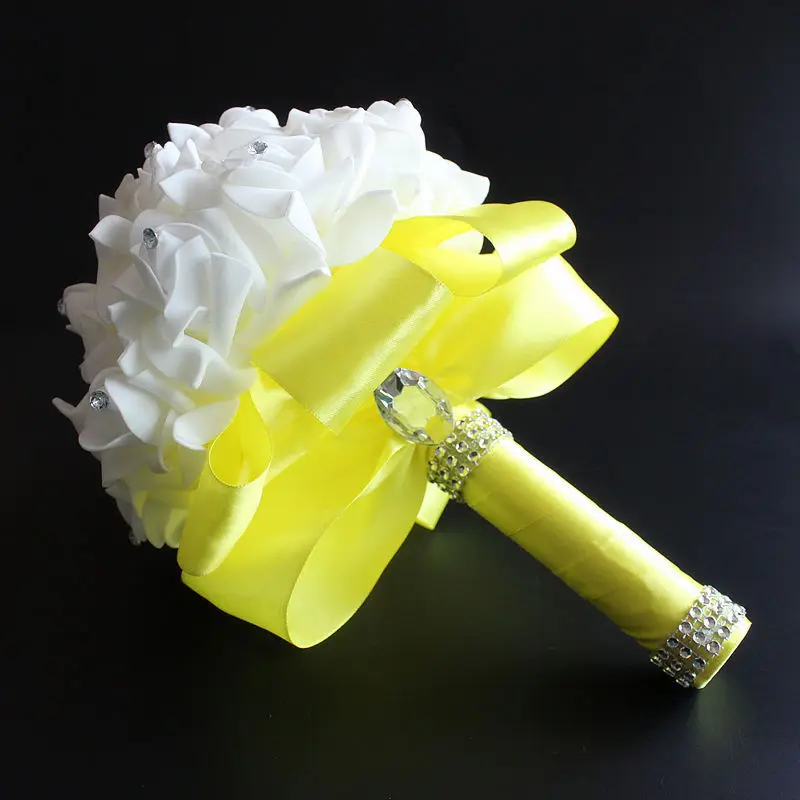 Hot Wedding Flowers Bridal Bouquets Ribbon Artificial Wedding Bouquet Romantic
