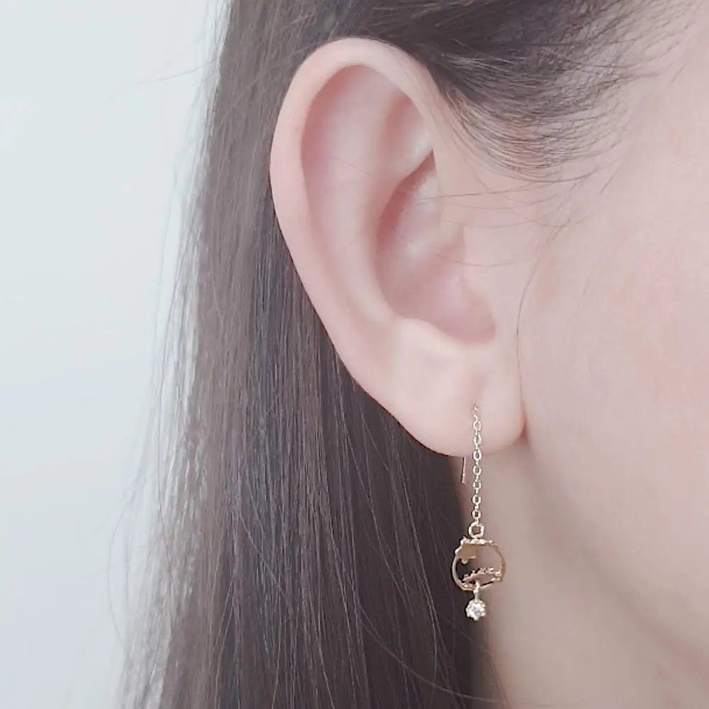 

Gemini Sweet Cute Style Sterling Silver Earrings S925 Silver Simple Jewelry