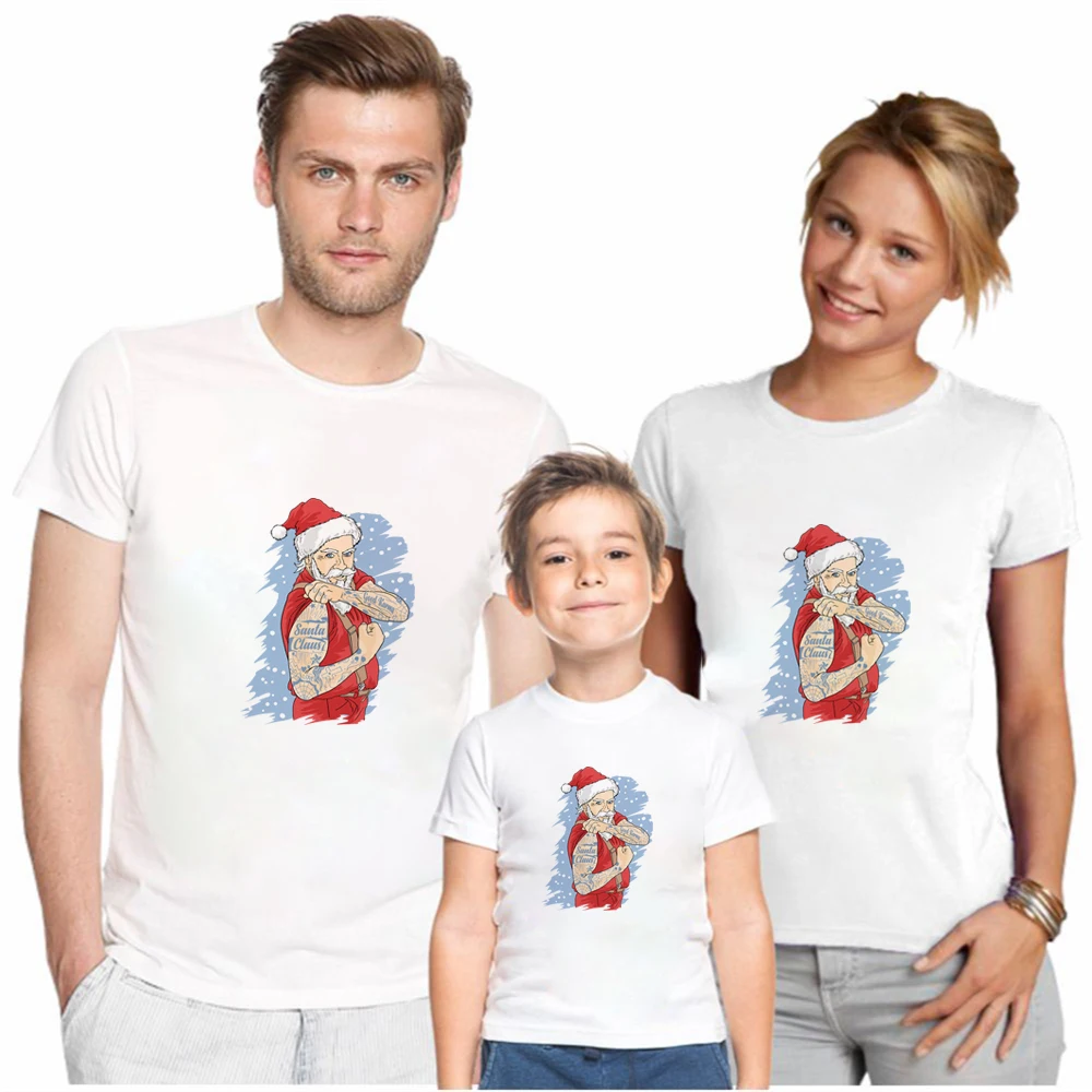 

Disney Family Tshirt Cartoons Santa Claus Graphic Cotton T-Shirt Women Clothes Casual Tee Kawaii Children Streetwear Christmas