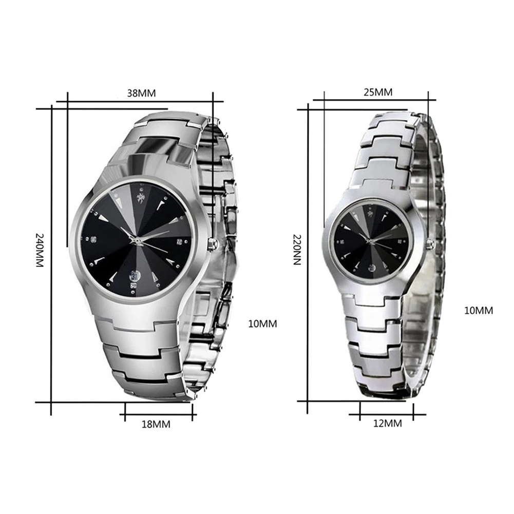 

HOT!!!! New Arrival Fashion Casual Couple Round Dial Calendar Alloy Linked Strap Analog Quartz Wrist Watch Wholesale Dropshiping