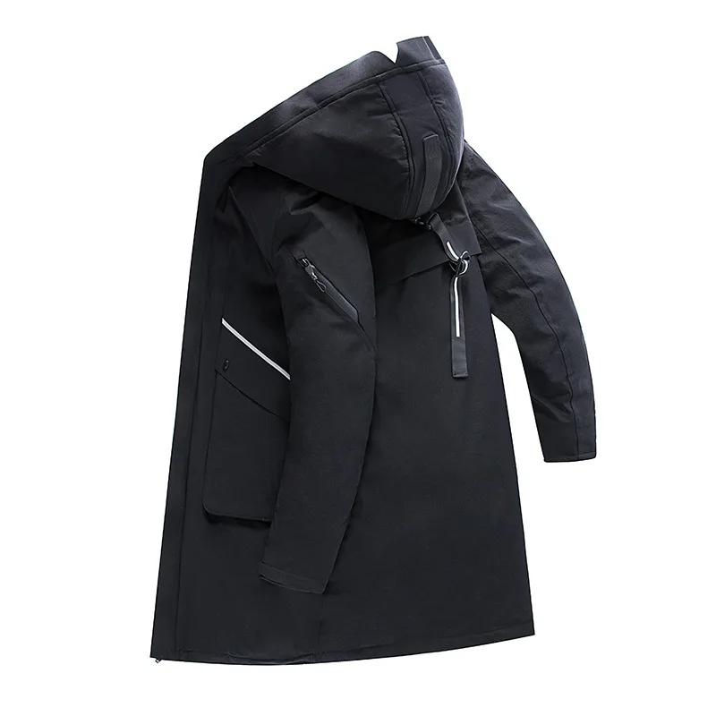 Модный мужской пуховик в длинном параграфе случайный белый гусиный пух с теплым