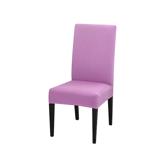 Light purple 24 цвета чехол для кресла спандекс стрейч эластичные Чехлы сплошной цвет чехлы на стулья для столовой кухни свадьбы банкета отеля - Цвет: Light purple