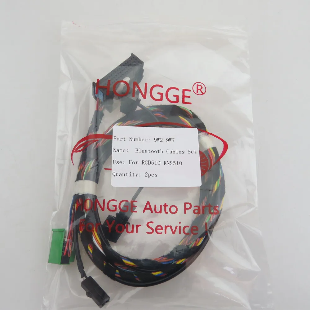 

HONGGE Bluetooth Microphone+Plug Wiring Harness Cables 9W2 9W7 For RCD510 RNS510 Passat B6 Golf MK5 Touran Eos Scirocco