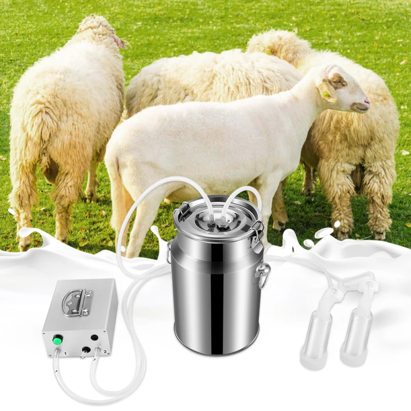 

7L Electric Milking Machine For Goat Milking Machine 110V/220V Stainless Steel Vacuum Pump Bucket Farm Goat Milker