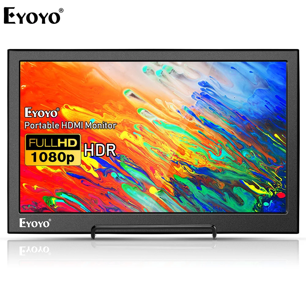 Портативный игровой монитор Eyoyo EM13 13.3&quot; IPS 1920x1080 4K HDMI дисплей Raspberry Pi ЖК-экран динамик для ПК PS3/4 Xbox One 360.