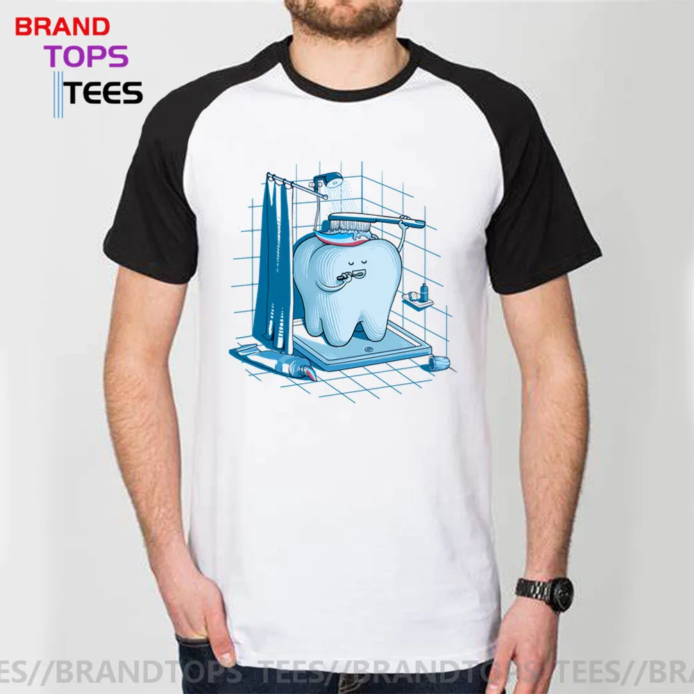 Забавная Мужская футболка зубная гигиена зубы здоровый зуб Великолепная мужская