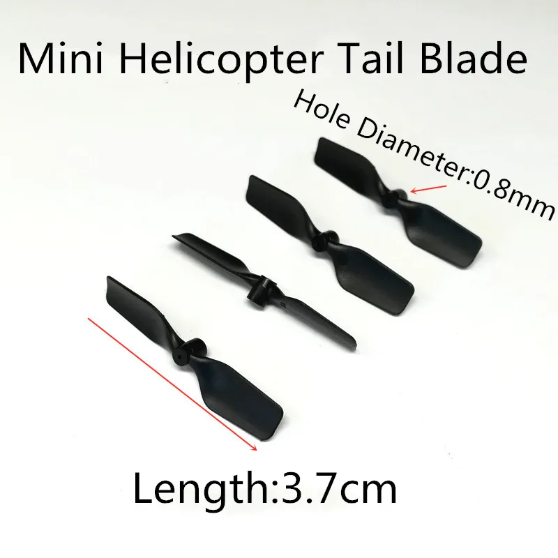 

Free Shipping 4pcs 3.7cm 37mm Length 0.8mm Hole Tail Blade Rotor Propellers R/C Spare Parts for RC Mini Helicopter Toys