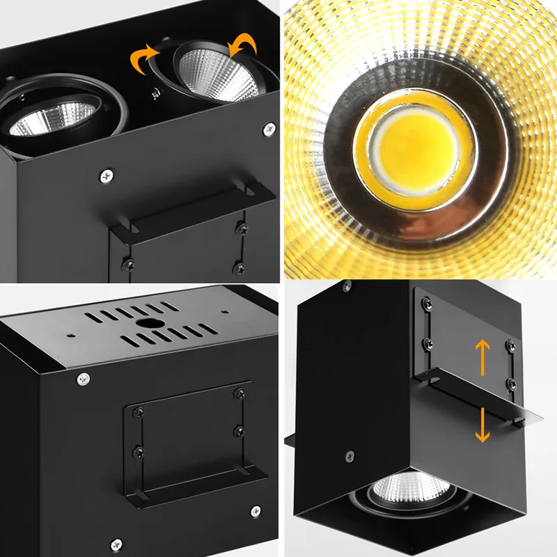 Квадратный светодиодный настенный светильник с регулируемой яркостью точечный