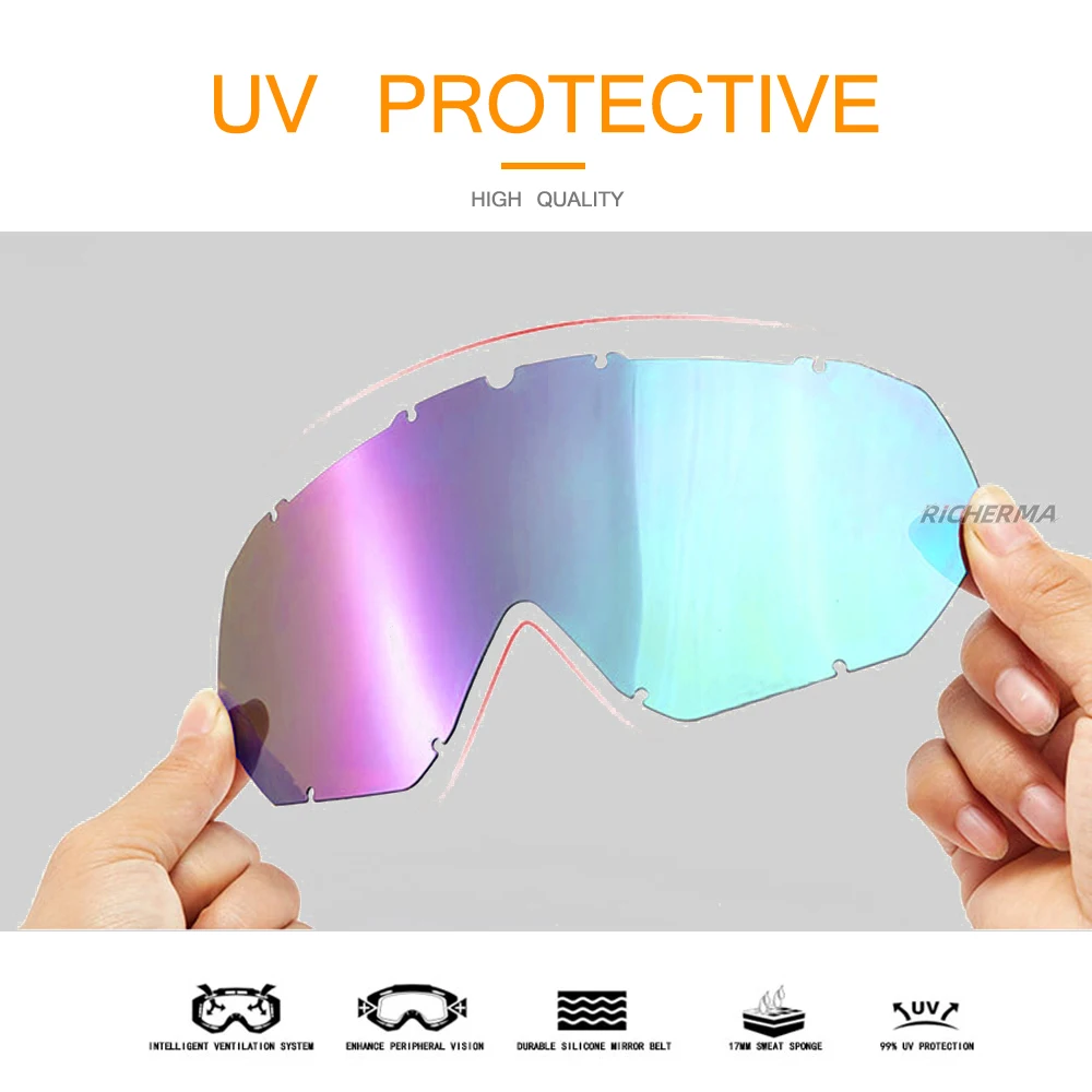 Защитные очки для мотокросса ветрозащитные дышащие прозрачные линзы лыжные