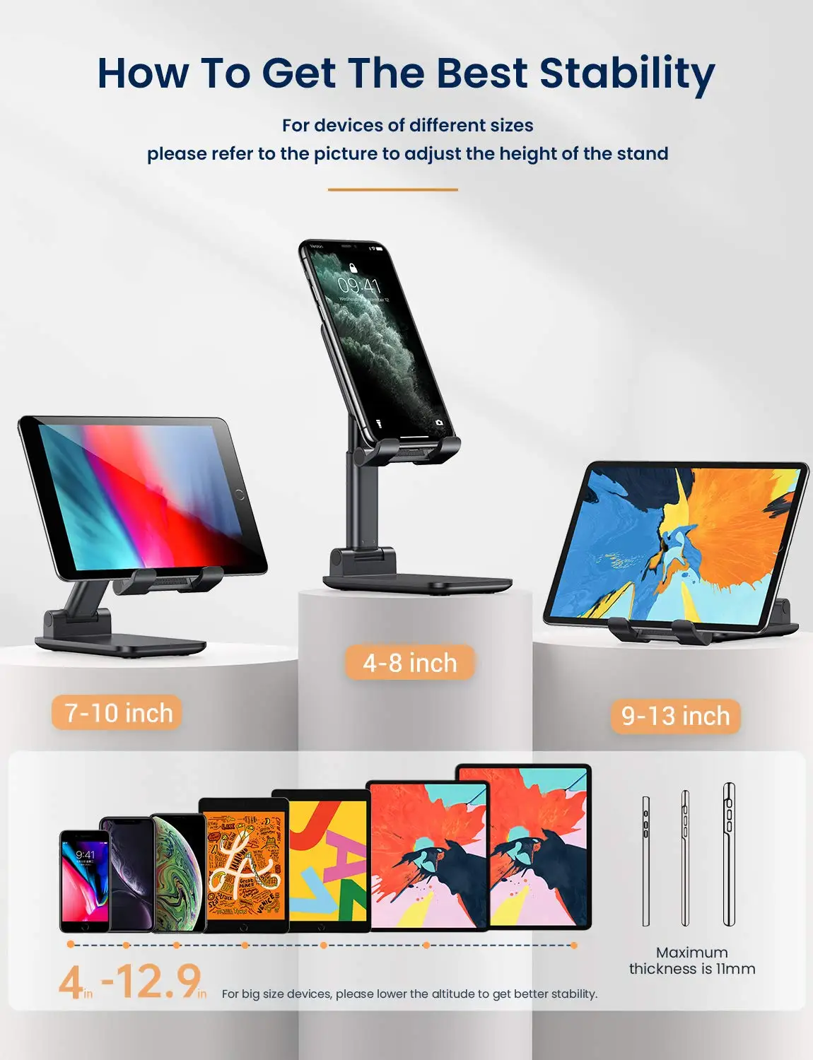 

FLOVEME Phone Holder Stand for iPhone 12 11 Universal Tablet Phone Holder For xiaomi Adjustable Tablet Holder For iPad