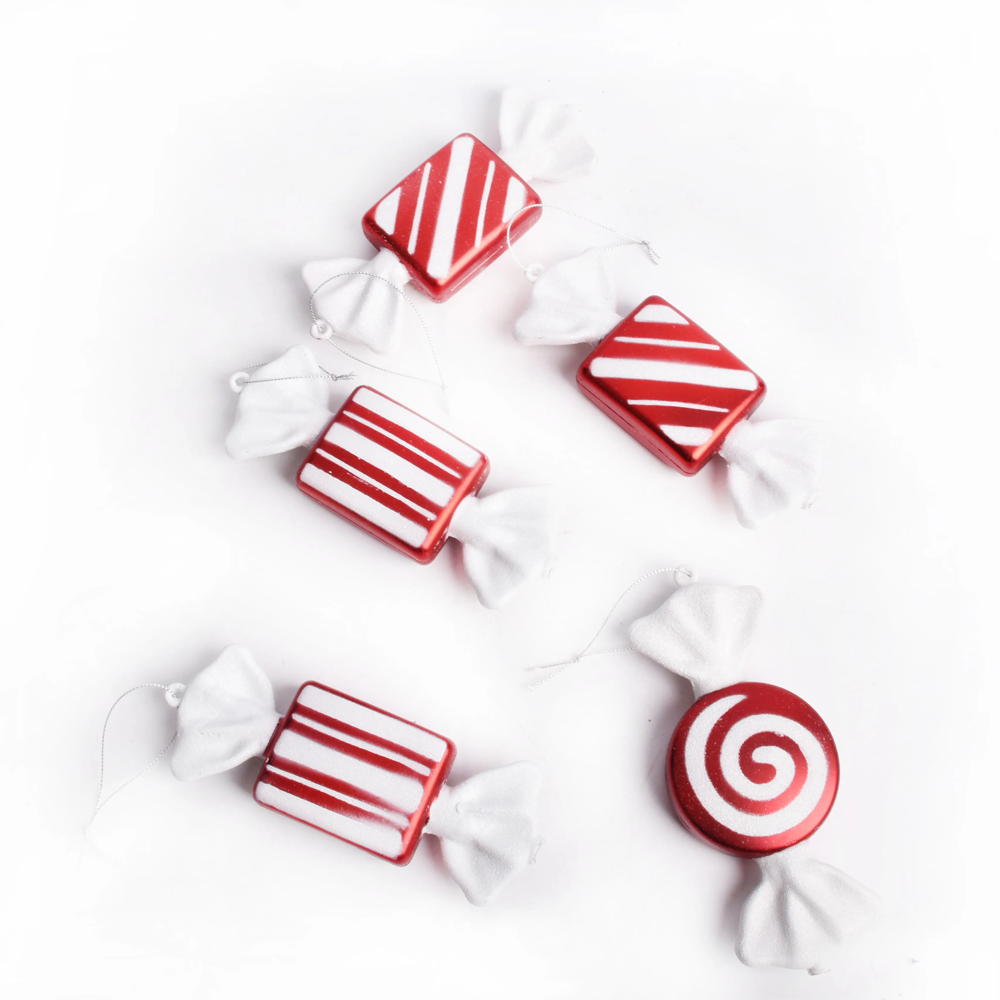 Подвесные Украшения для рождественской елки красно-белые 15 см яркие украшения |