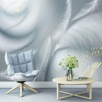 custom photo wallpaper modern 3d abstract white feathers mural living room tv sofa bedroom home decor papel de parede 3d fresco