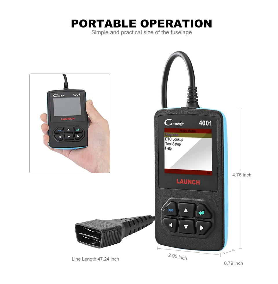 Launch CReader 4001 OBD OBD2 сканер DIY Автомобильный считыватель кодов CR4001 OBDII диагностический инструмент Бесплатное обновление X431 Creader V+ as autel AL319