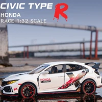 toy 132 honda civic type r diecasts vehicles metal car model sound light toys for children christmas gift collection
