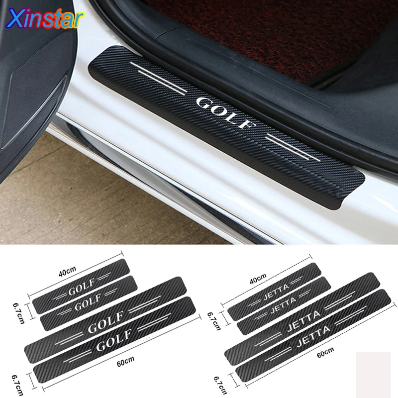 

4pcs Car Protector Door Sill Stickers For VK VW Golf 6 7 MK3 MK4 MK5 MK6 MK7 TDI R20 R32 B5 B6 B7 GTI Polo Touran CC