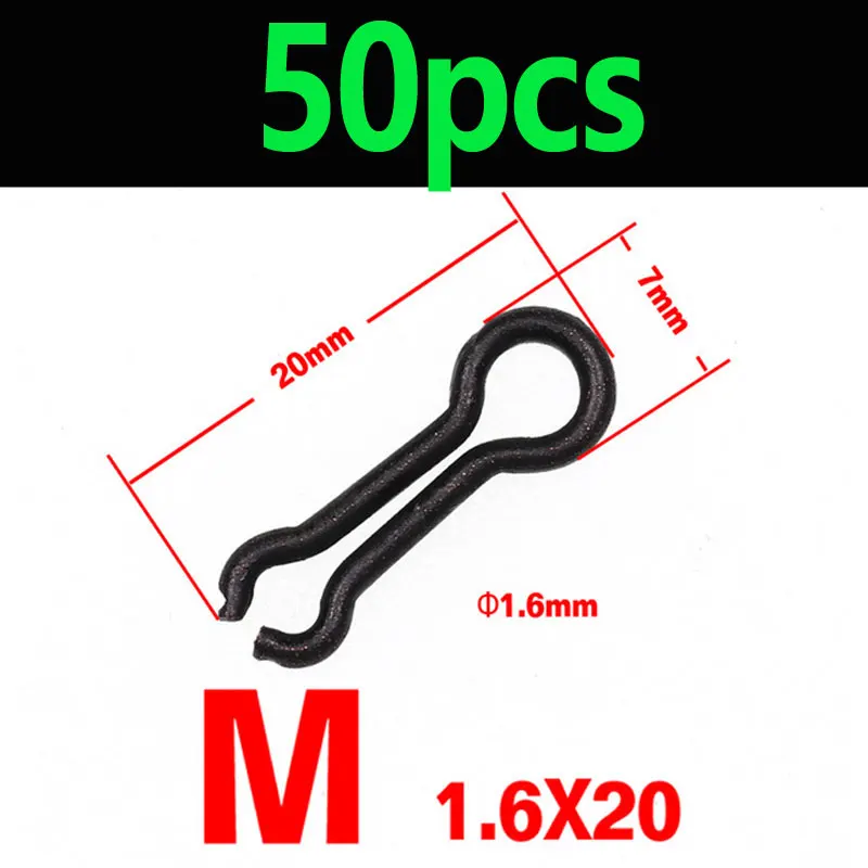 M size 50PCS Black JIGEECARP 50 шт., размеры s, m, l, клеммные снасти для ловли карпа, кольца для ловли карпа, рыболовные снасти для ловли карпа, аксессуары для ловли карпа - Цвет: M size 50PCS Black