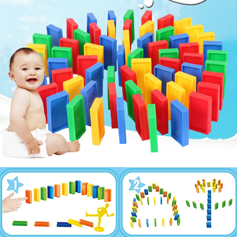 100/300/500 шт. кубики домино Детские разноцветные радужные игры развивающие игрушки