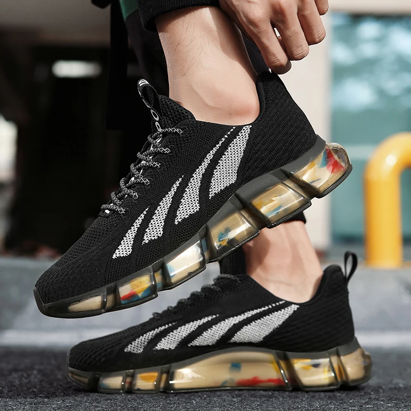 

Sport Casual Shoes Men's Athletic Shoes Leisure Zapatos Casuales Sneakers Men Casual 2020 For Fashion Mesh Black Sapato