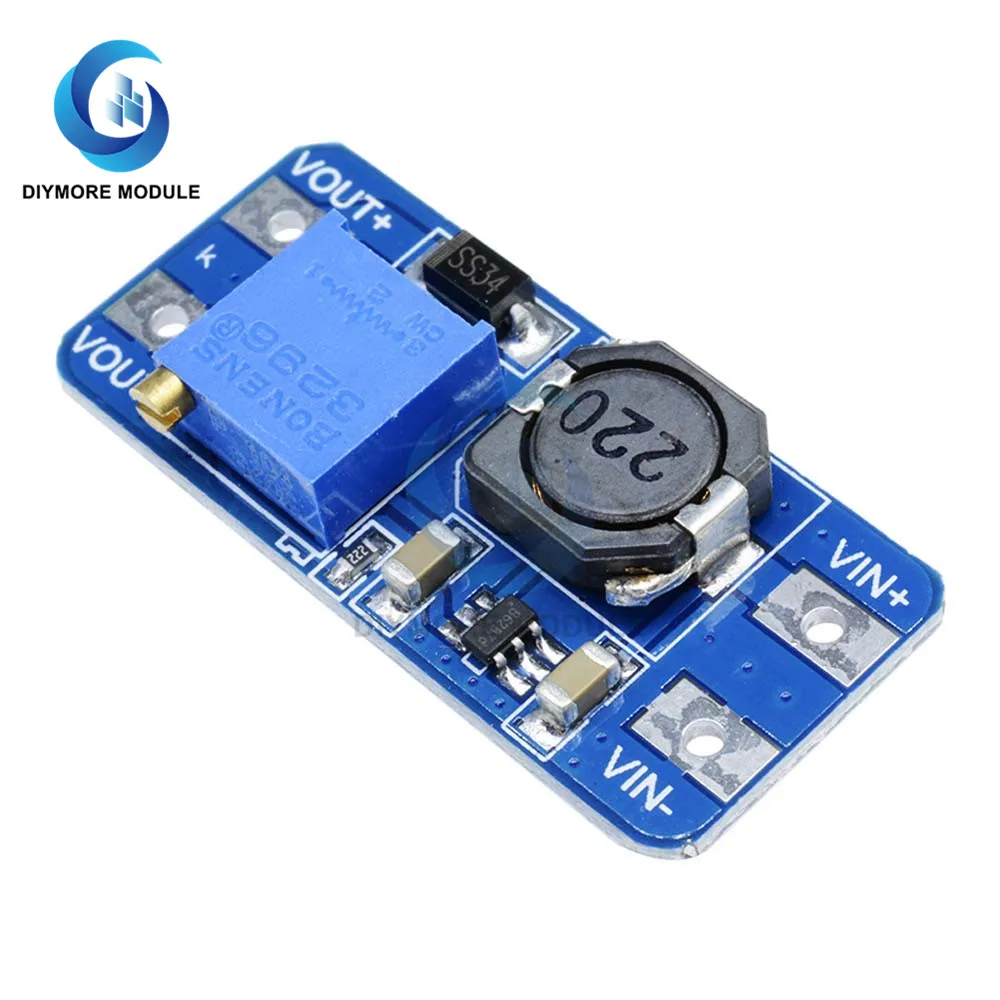 Модуль источника питания MT3608 2A телефон с повышением яркости 2 24 В до 5 9 12 28 в плата