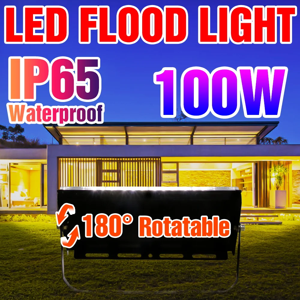 

220V Flood Light Led Spotlight IP65 Waterproof Wall Lamp 100W LED Projector Street Light Outdoor Lighting Floodlight For Garden