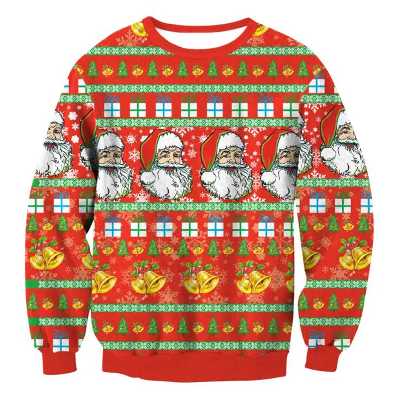

New Unisex Men Women 2020 Ugly Christmas Sweater for Holidays Santa Elf Christmas Printed Novelty Autumn Winter Blouses Cl Thick