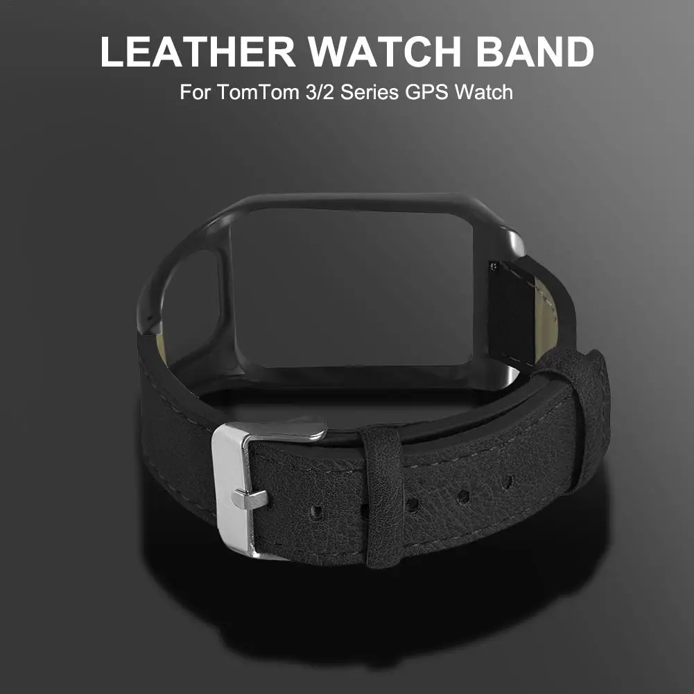 

For TomTom 2/3 SPARK Series Runner 2 3 Series Golfer 2 Series Adventurer GPS Watch Leather Replacement Strap