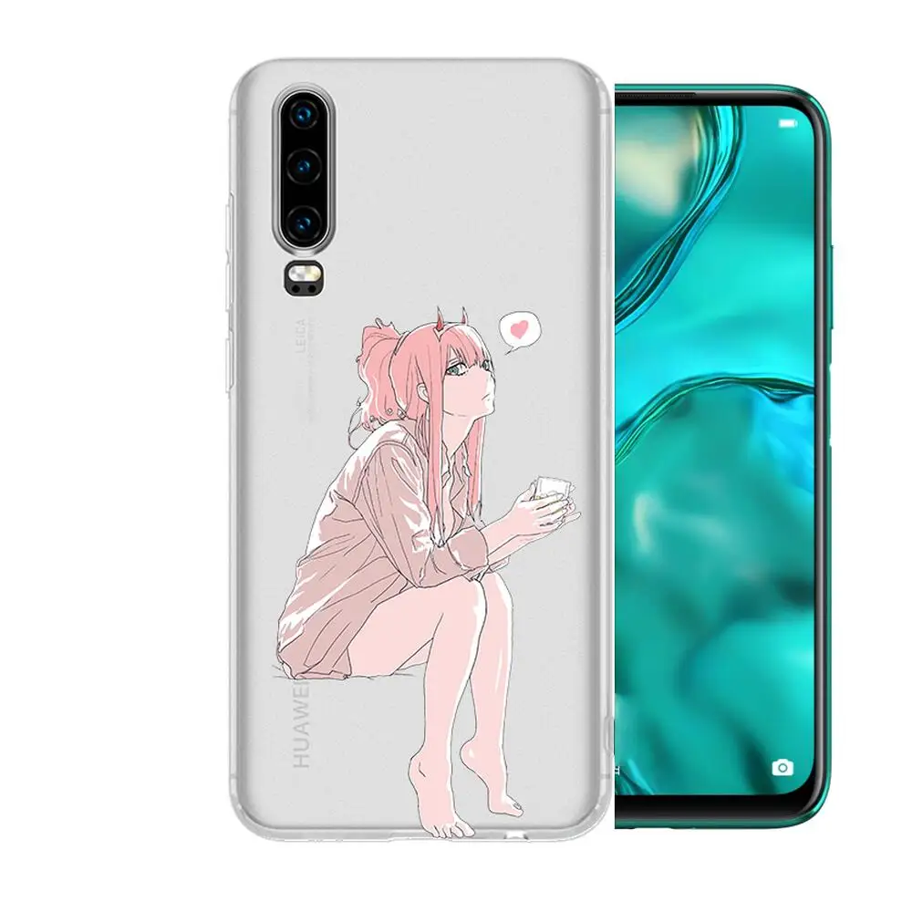 

Darling in the FranXX Anime Transparent Phone Case For Huawei P40 P30 P20 P10 P9 P8 Lite E Pro Plus Etui Coque Painting Hoesjes