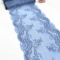 3ylot width 8in blue pink elastic stretch lace trim for lingerie sewing craft diy apparel fabric garment accessory bjd bikini