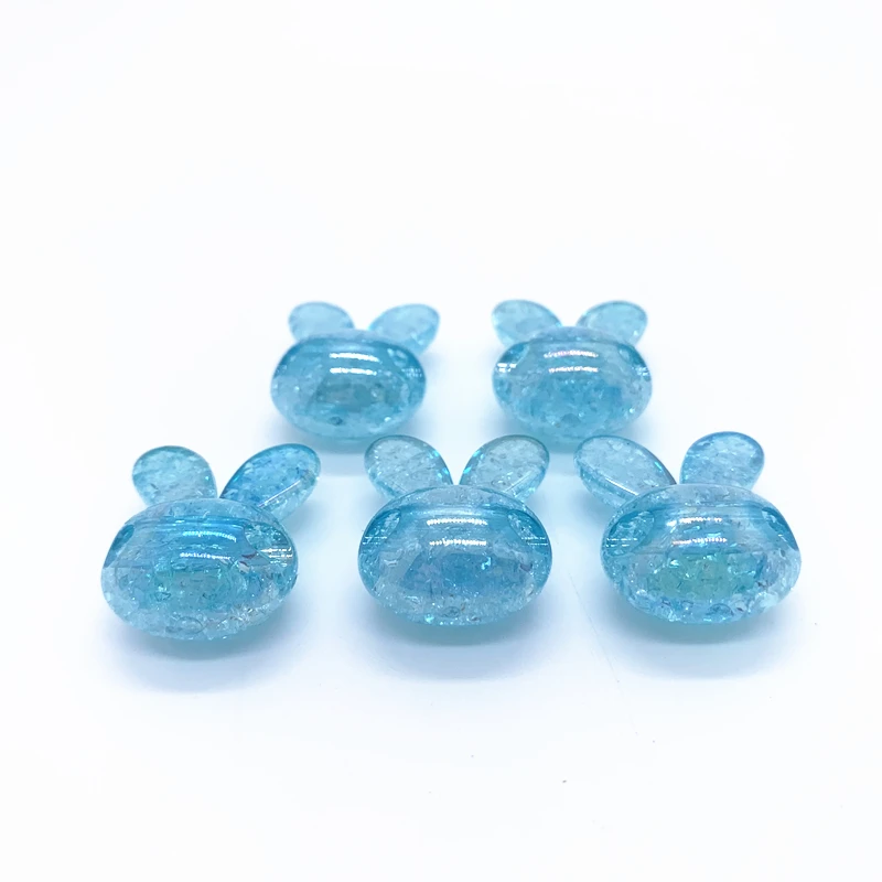 

5pcs 24x20mm pcs Acrylic Beads Rabbit Head Loose Beads for Diy Jewelry Making Bracelets Necklace Accessories#Sky Blue