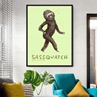 Постеры Sassquatch, загадочная Картина на холсте Бигфут, забавный снеговик, украшение для стен гостиной