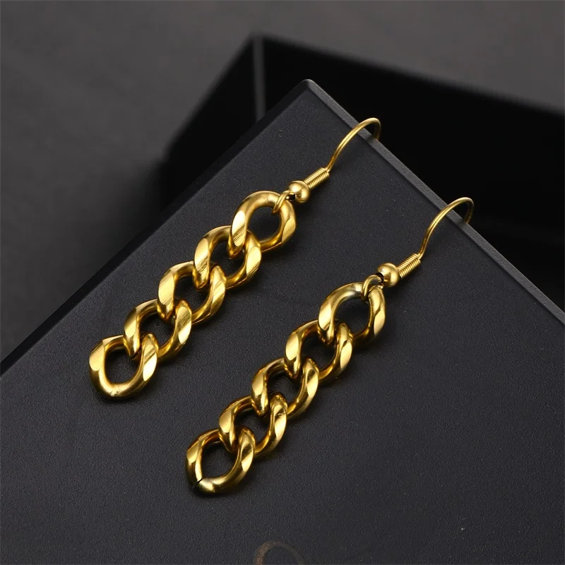 Модные женские серьги подвески из толстой нержавеющей стали с кубинской