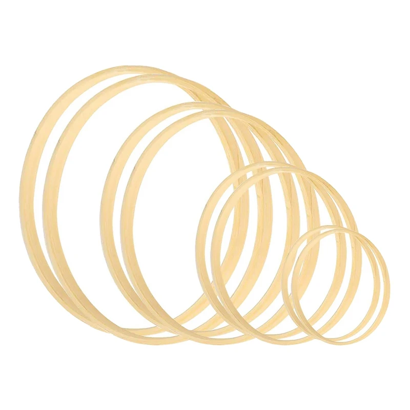 

8 Pack Wreath Bamboo Rings 4 Sizes Floral Macrame Hoop Rings for DIY Dream Catcher,Wedding Decor and Wall Hanging Crafts